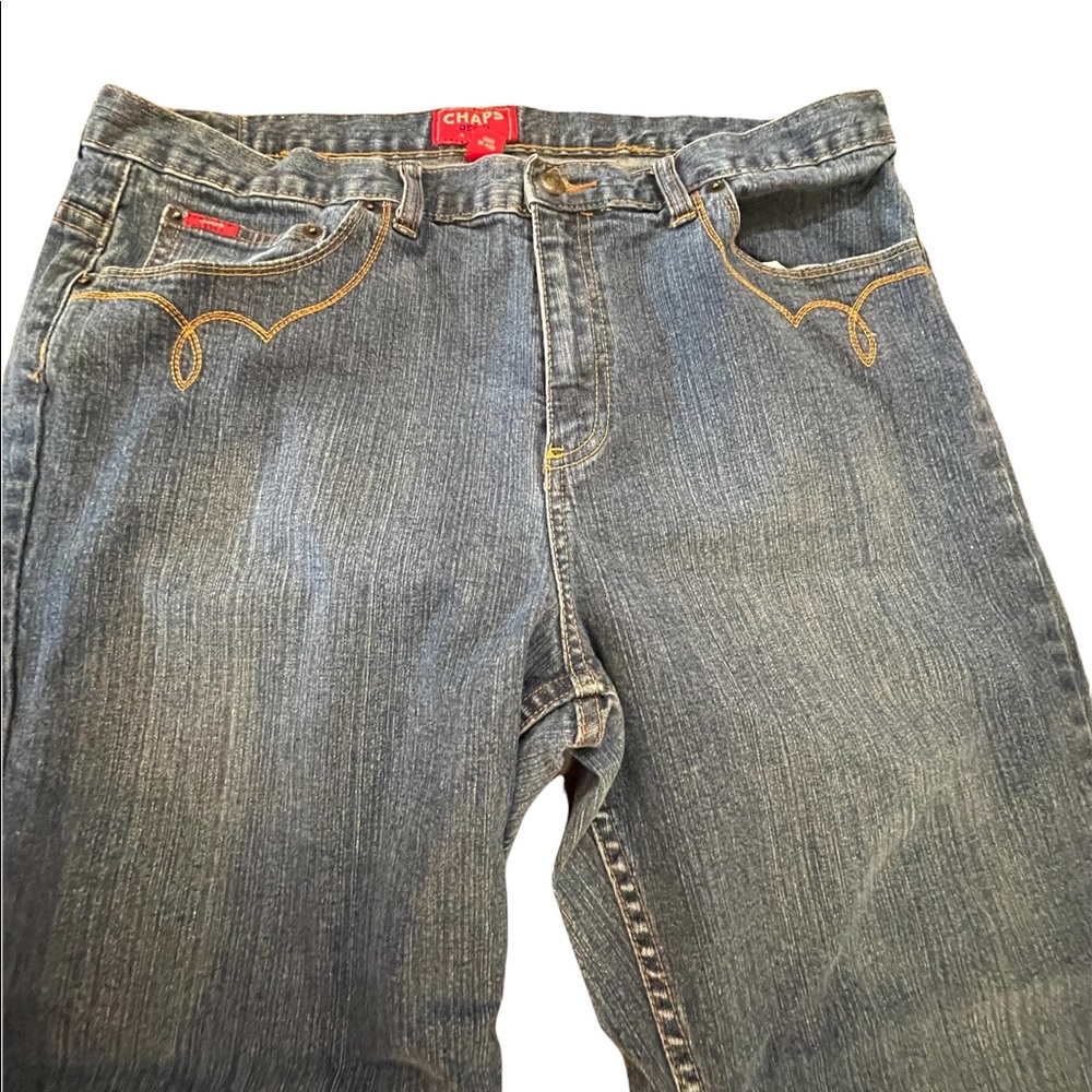 Vintage Chaps Jeans‎ Women's western size 16 Bootcut Jeans distressed pockets 💜